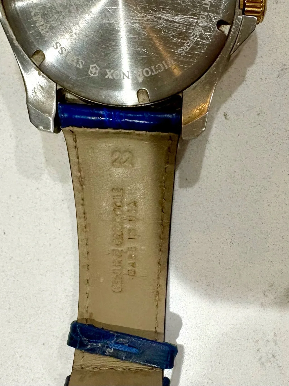 Victorinox Swiss Army 241789 Blue Diver Watch Sapphire Crocodile Strap